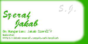 szeraf jakab business card